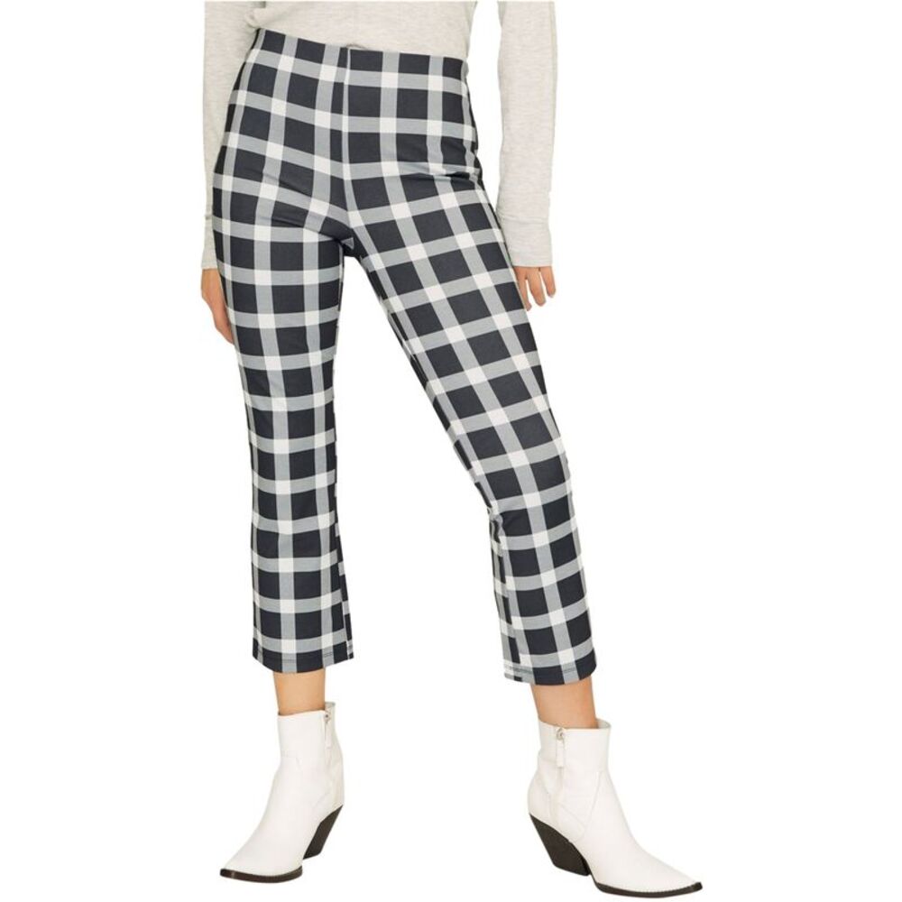 Sanctuary Clothing Womens Plaid Tapered Leggings Casual Pants, Black, S, DM